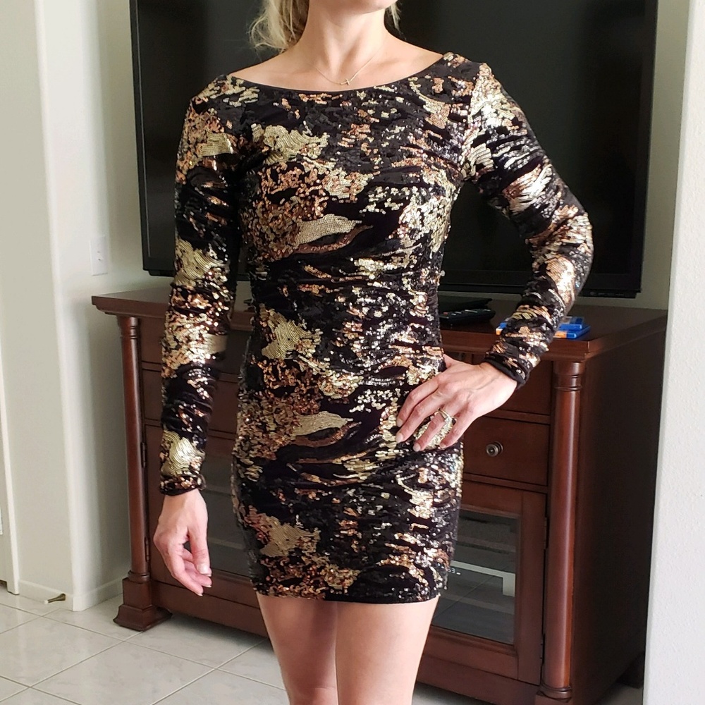 Dress the Population Lola Sequined Mini Dress NWT